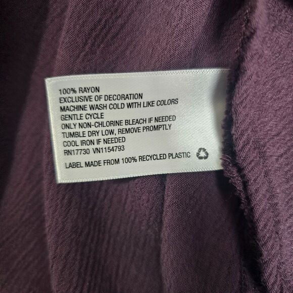 Knox Rose Womens Size M Peasant Bohemian Boho Blouse Top Front Tie Lace - Picture 6 of 11